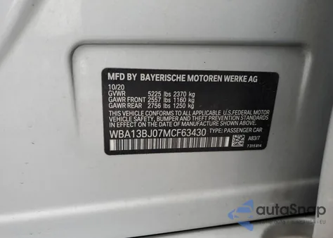 2021 BMW 530 Xi z USA, uszkodzony, nr VIN WBA13BJ07MCF63430